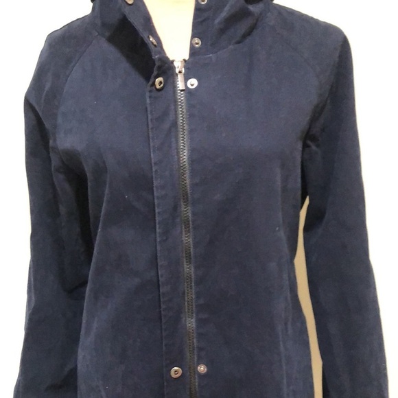 Lafayette 148 New York Jacket Size Medium Navy aBlue Cotton - Picture 3 of 13